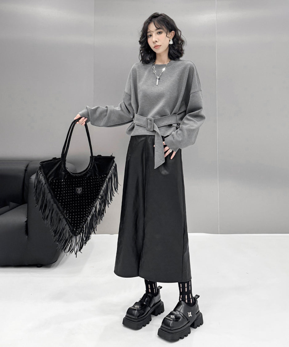 Belt Short Sweatshirt