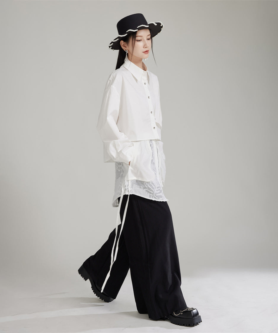 Splicing Lace Pants