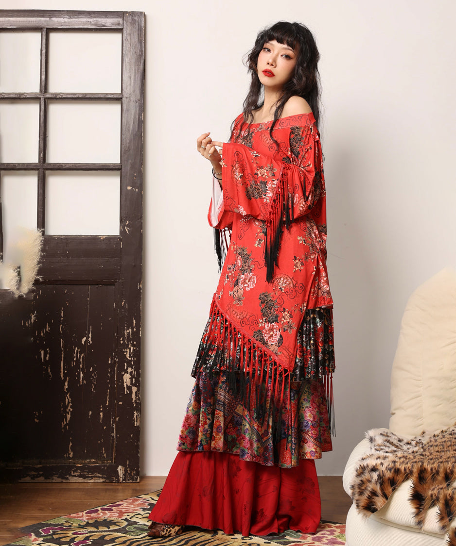 Floral Tiered Skirt