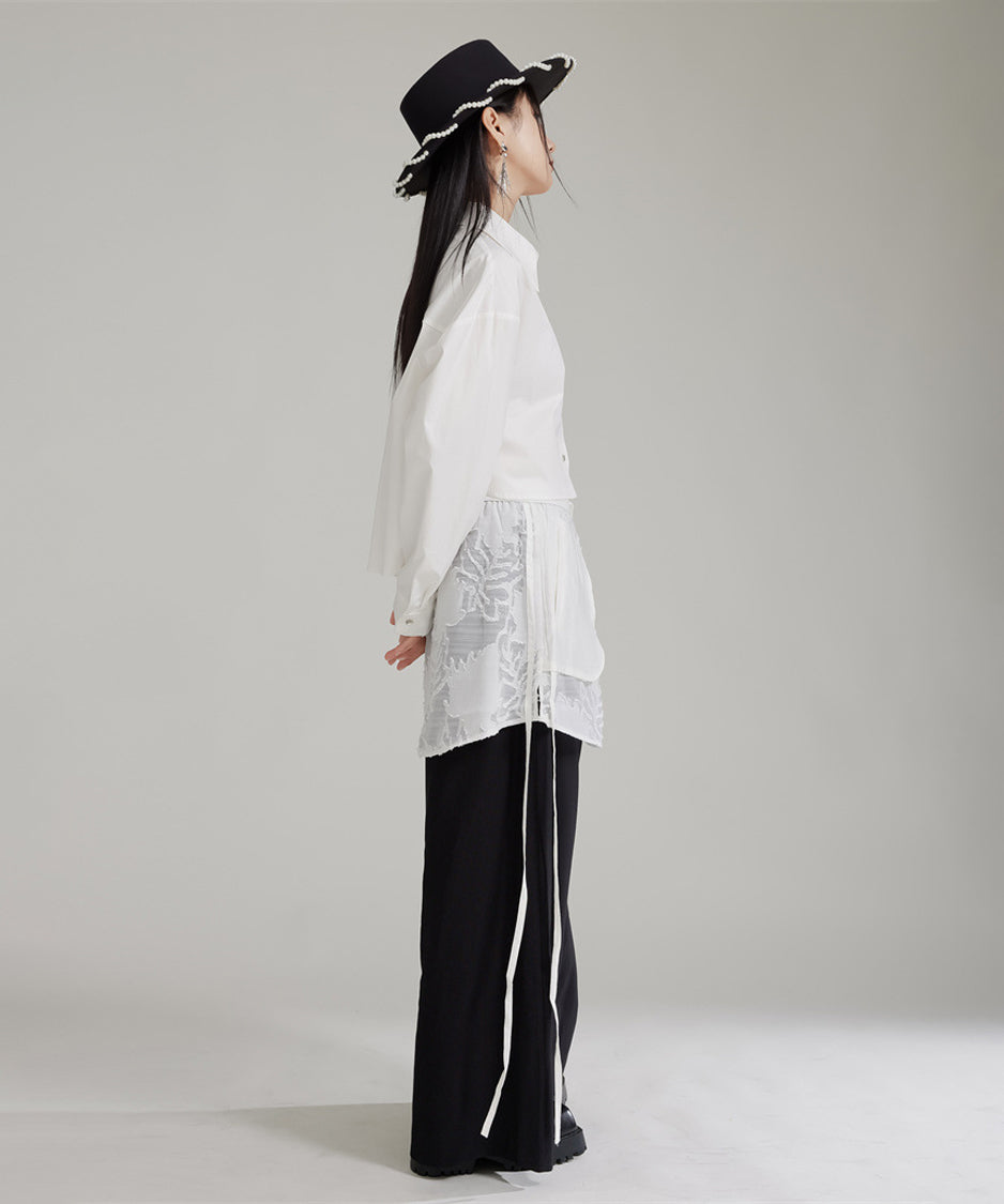 Splicing Lace Pants
