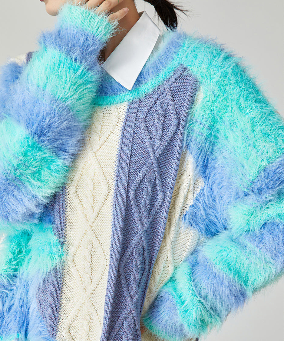 Fairy Irregular Contrast Sweater