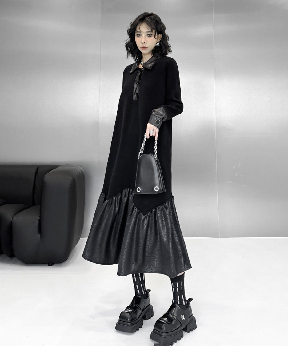 Low-switched Collar Dress