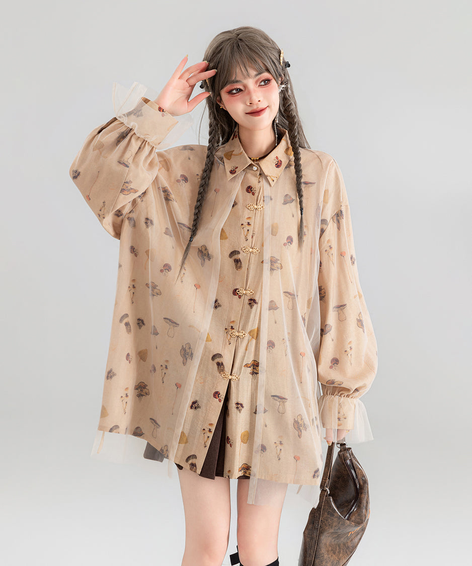 See-through Layered Blouse