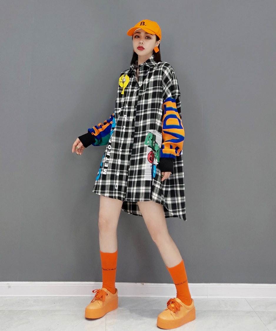 Rubber Print Check Blouse