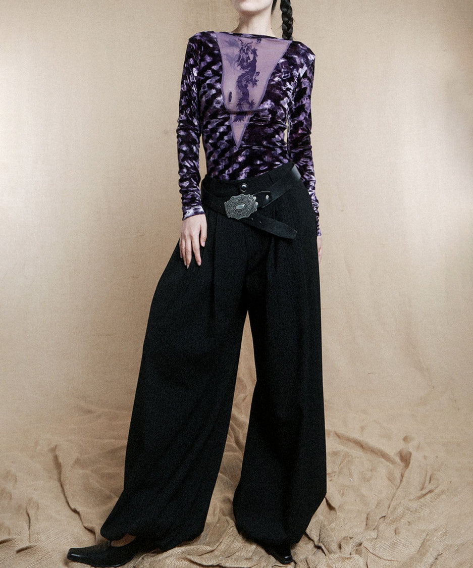 Beaded Low V-neck Hollow Jumpsuit