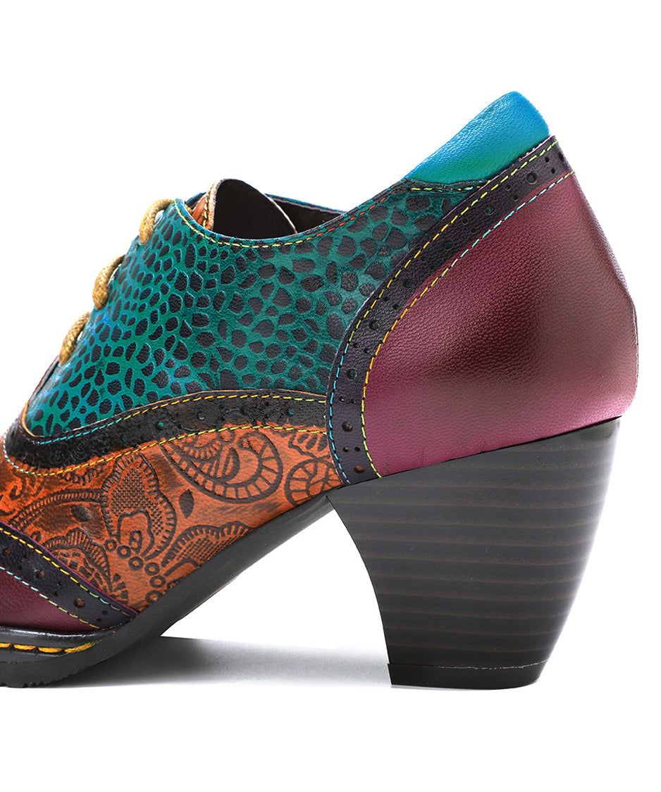 Color Stitch Blocking Bootie