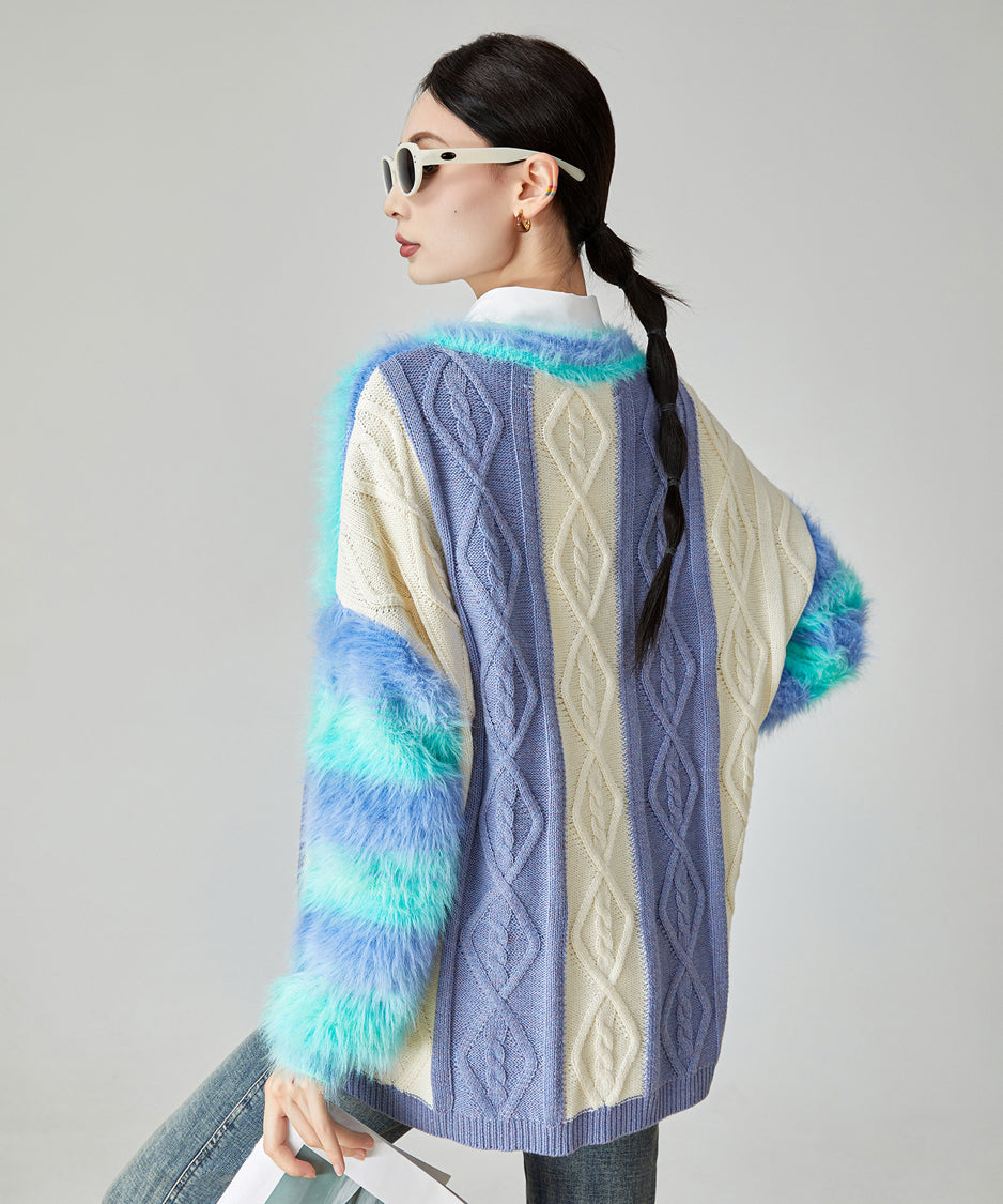 Fairy Irregular Contrast Sweater