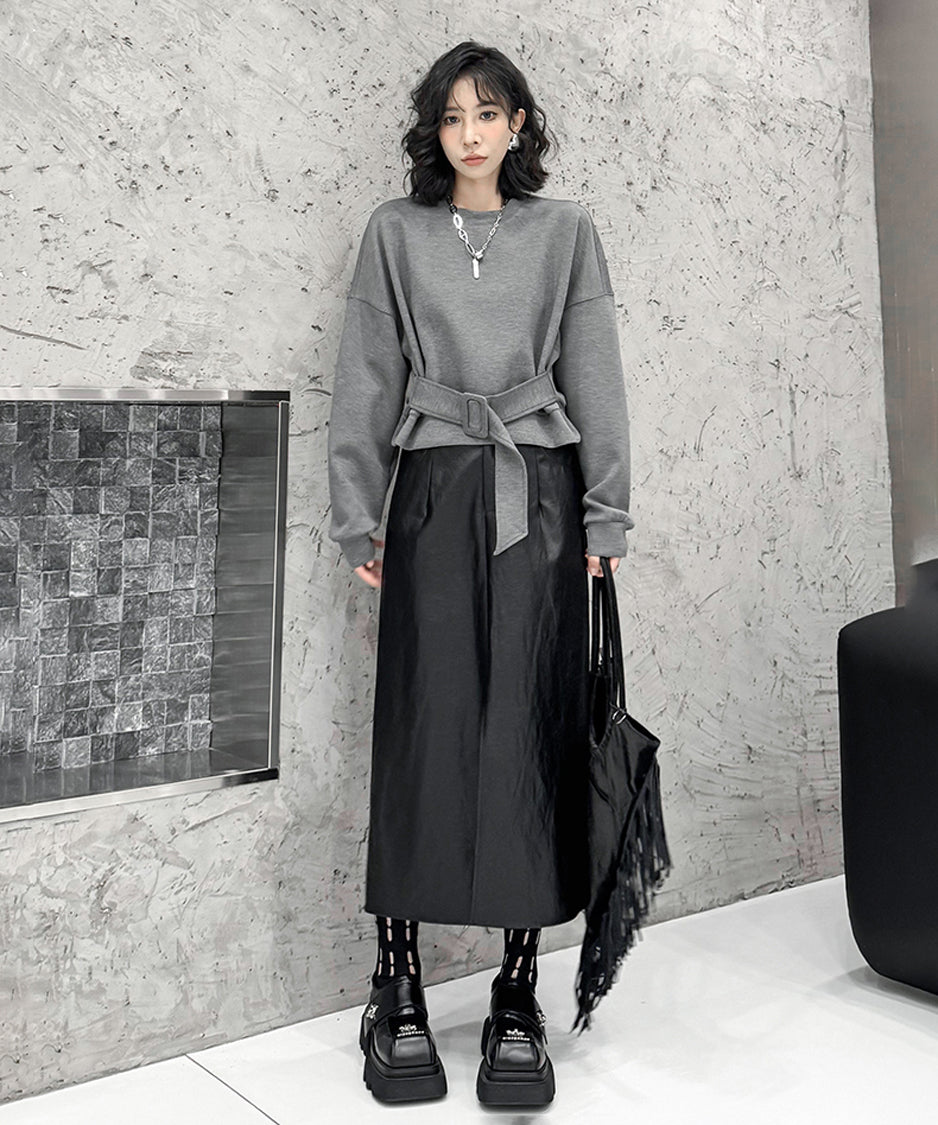 Belt Short Sweatshirt