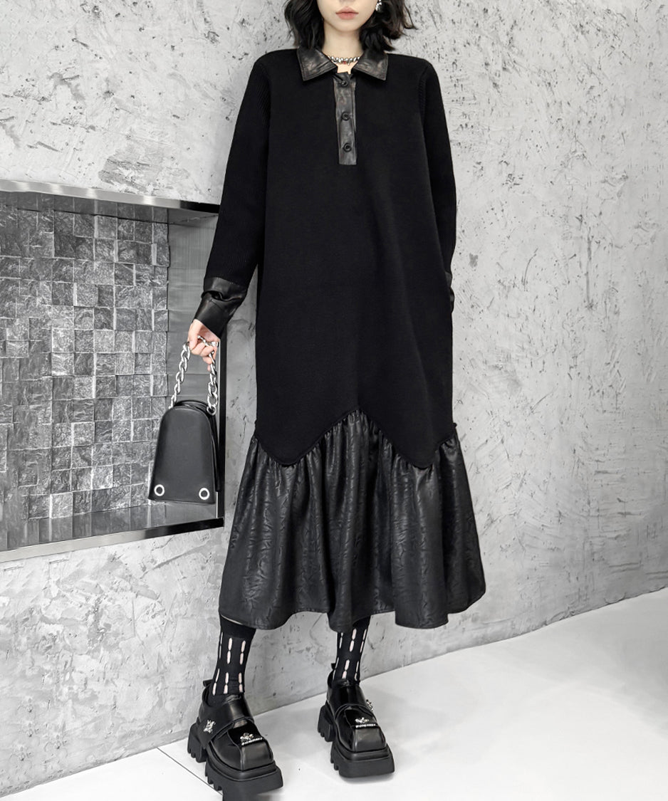 Low-switched Collar Dress