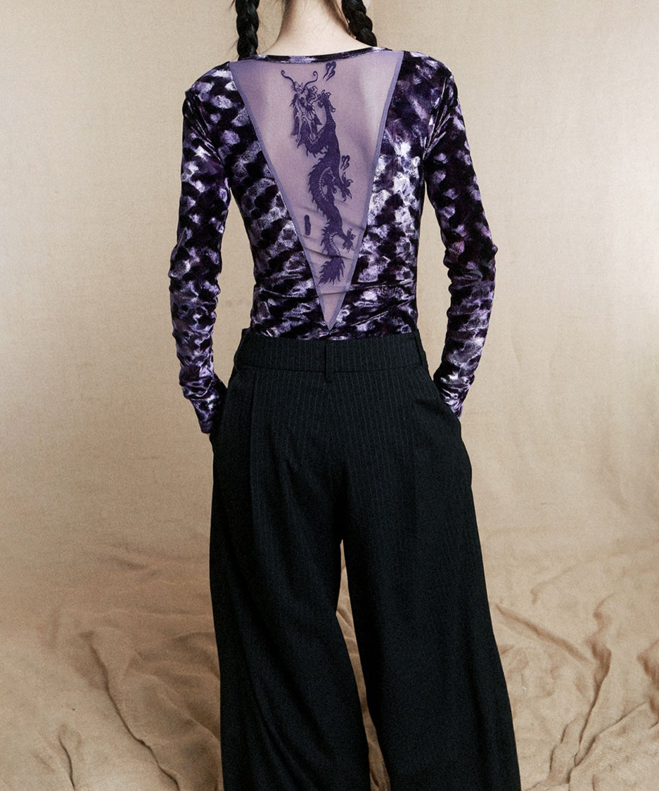 Beaded Low V-neck Hollow Jumpsuit