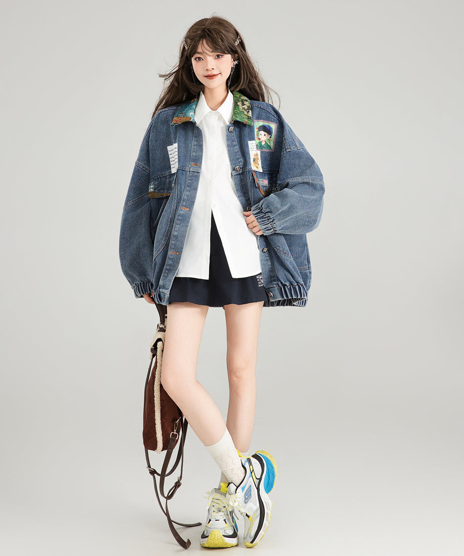 Jacquard Ribbon Denim Jacket