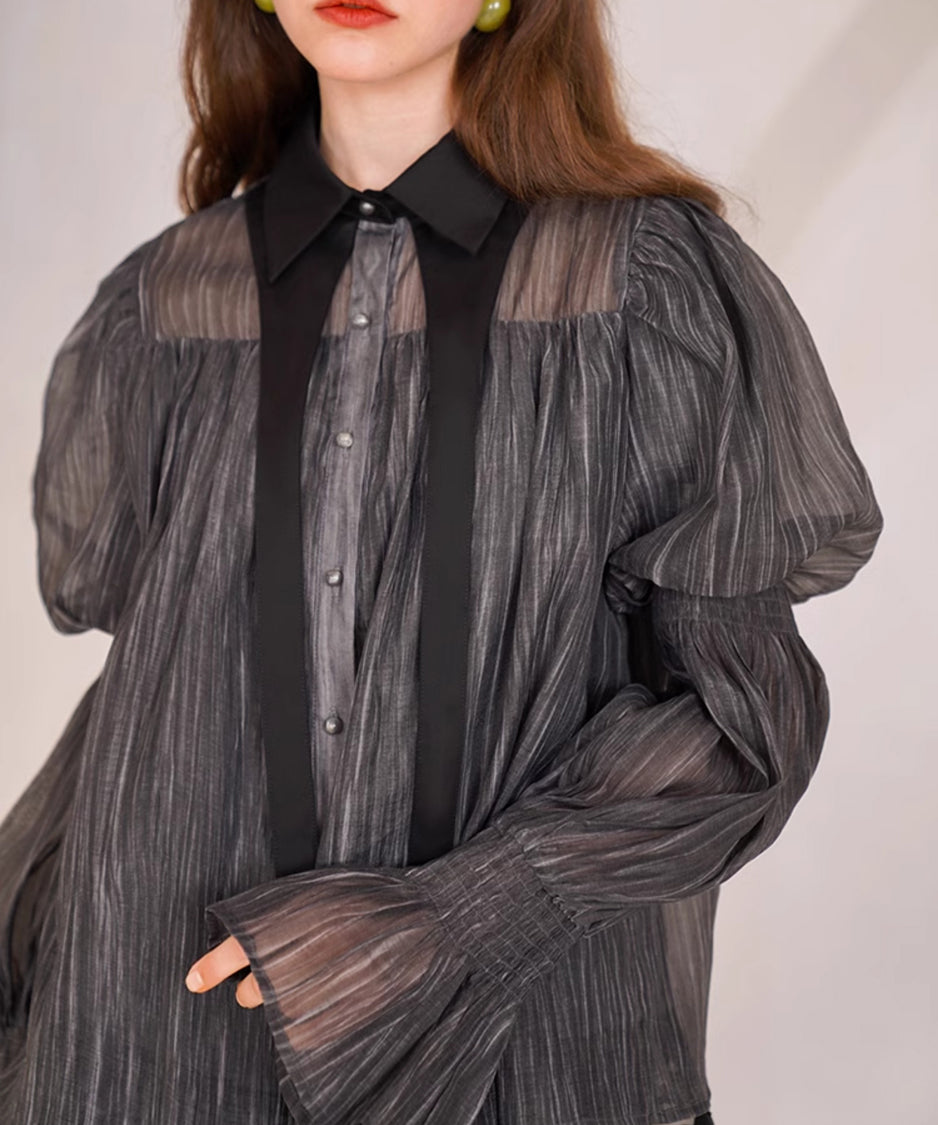 Gather Puff Sleeve Blouse