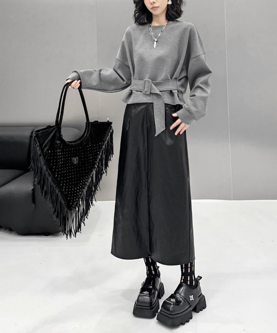 Belt Short Sweatshirt