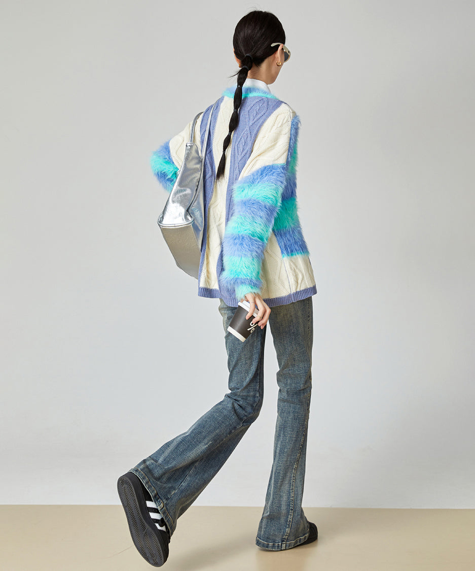 Fairy Irregular Contrast Sweater