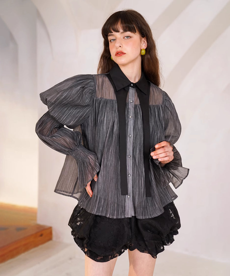 Gather Puff Sleeve Blouse