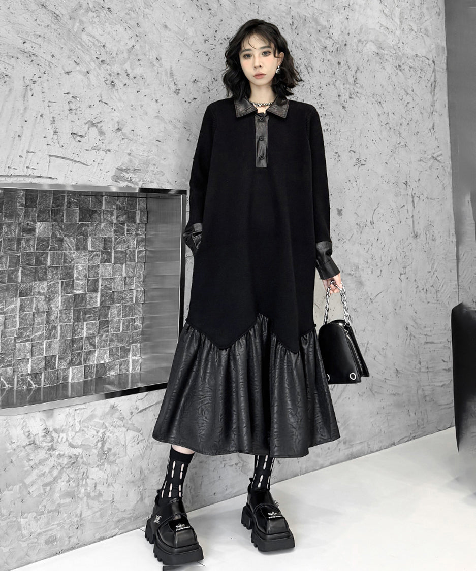 Low-switched Collar Dress