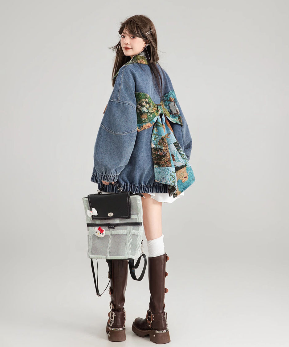 Jacquard Ribbon Denim Jacket