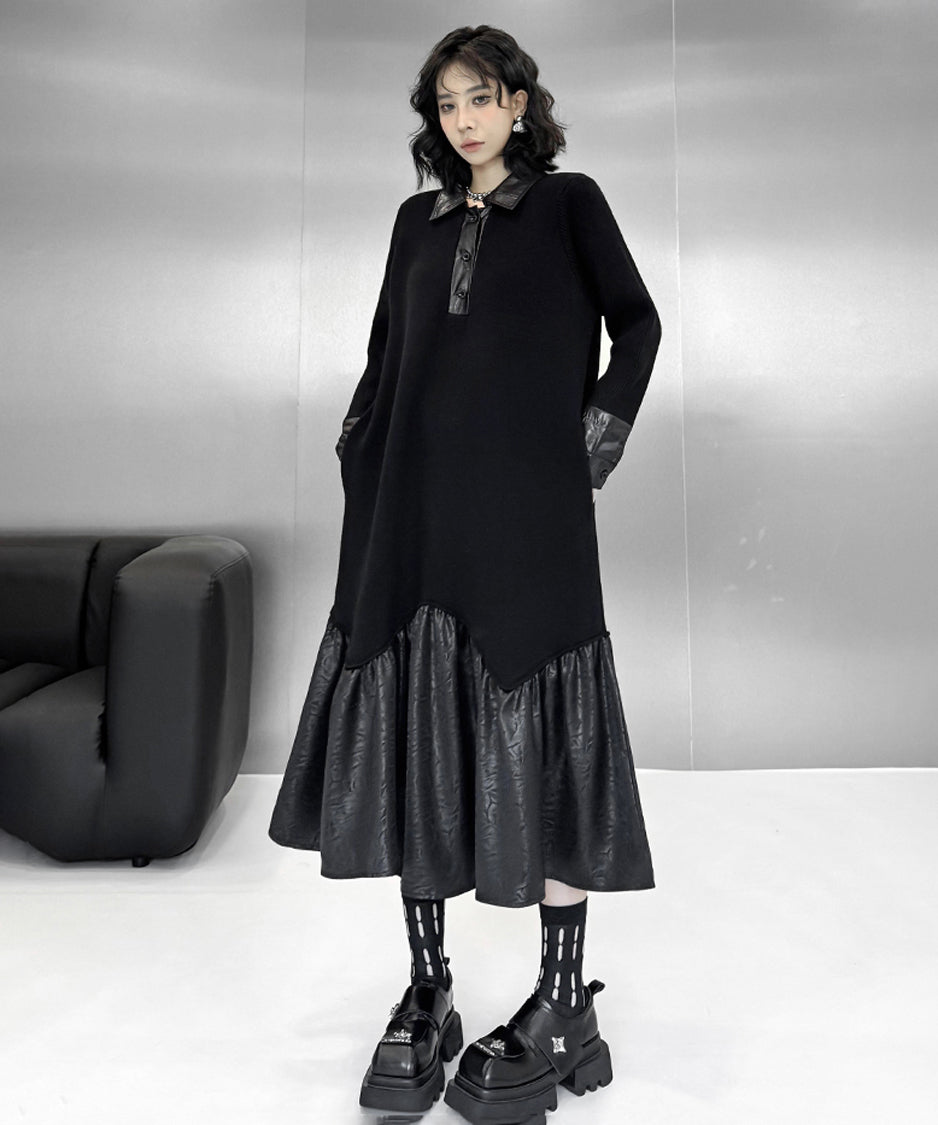 Low-switched Collar Dress