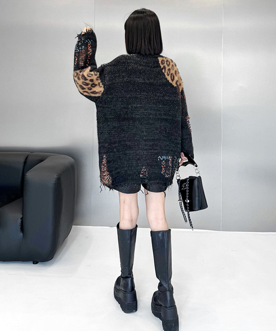 Leopard Patchwork Cardigan