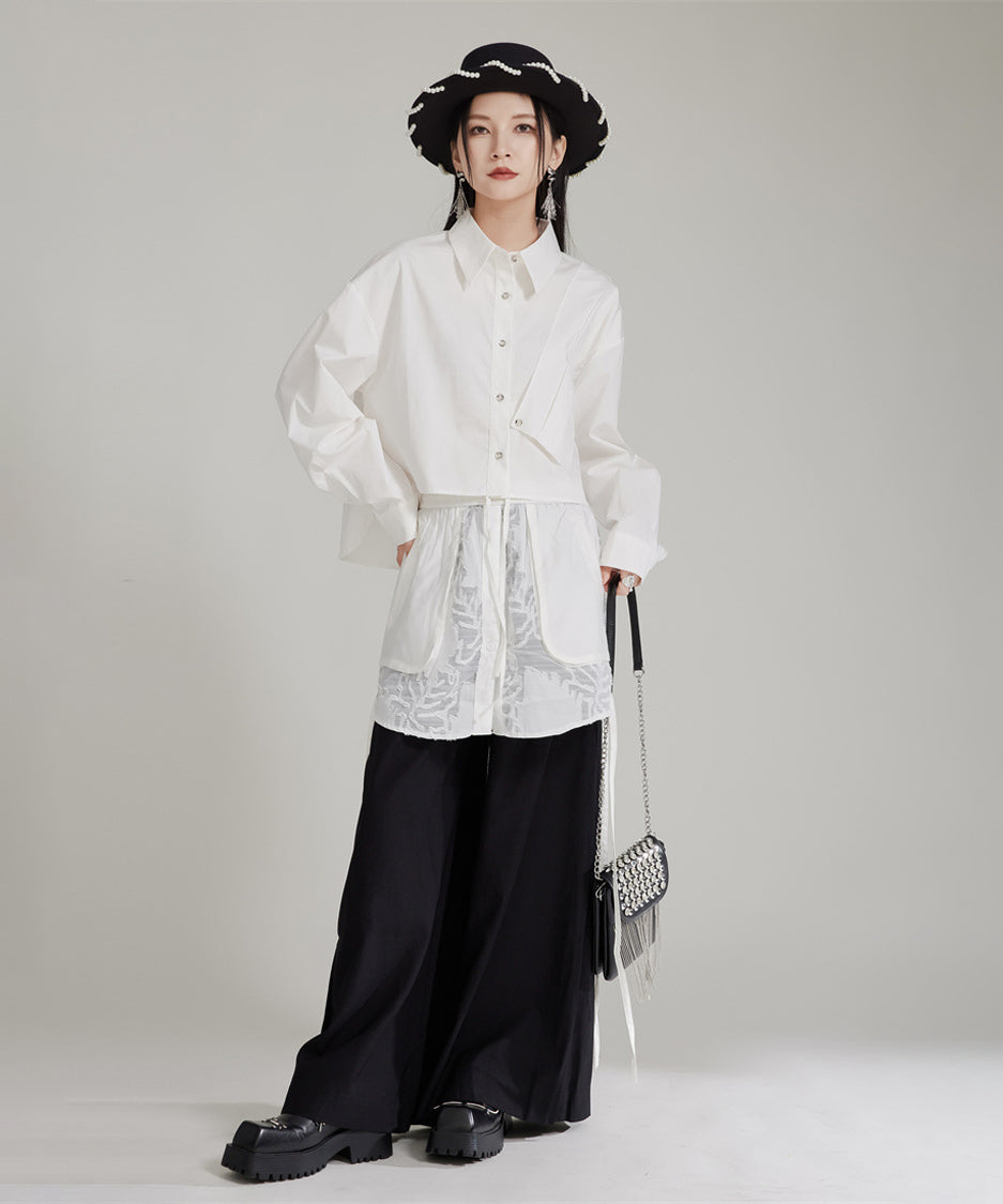 Splicing Lace Pants