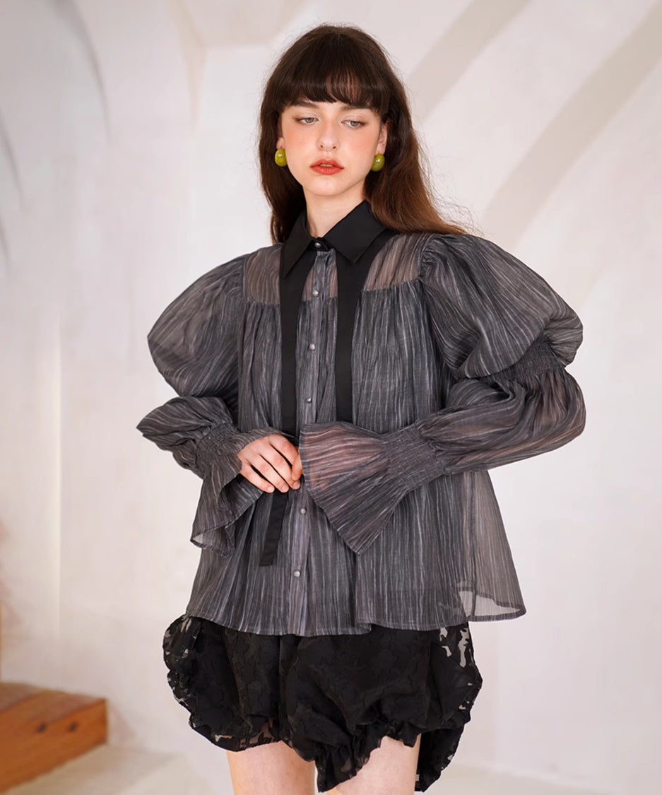Gather Puff Sleeve Blouse