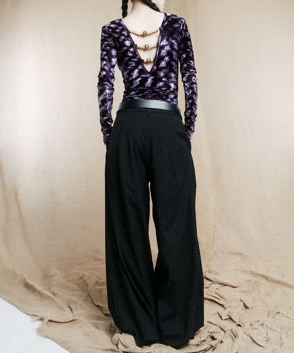 Beaded Low V-neck Hollow Jumpsuit