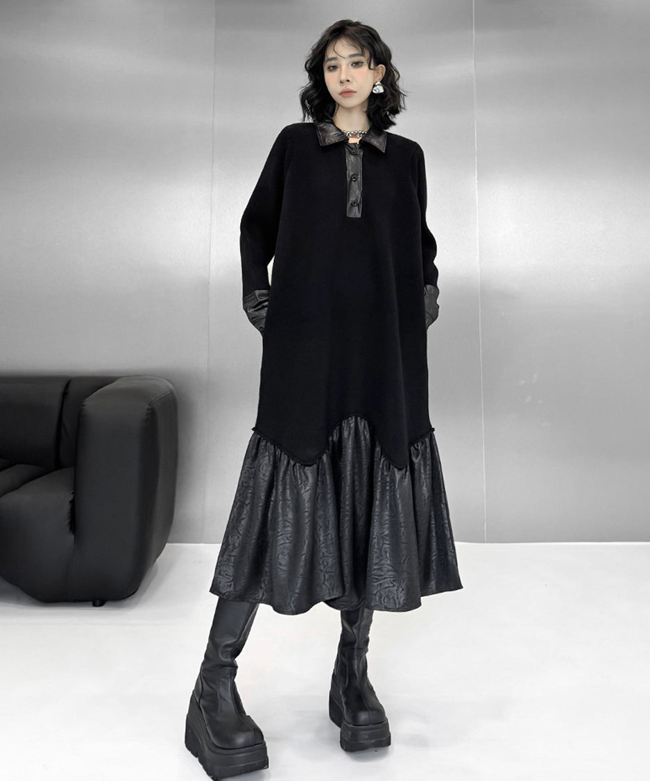 Low-switched Collar Dress