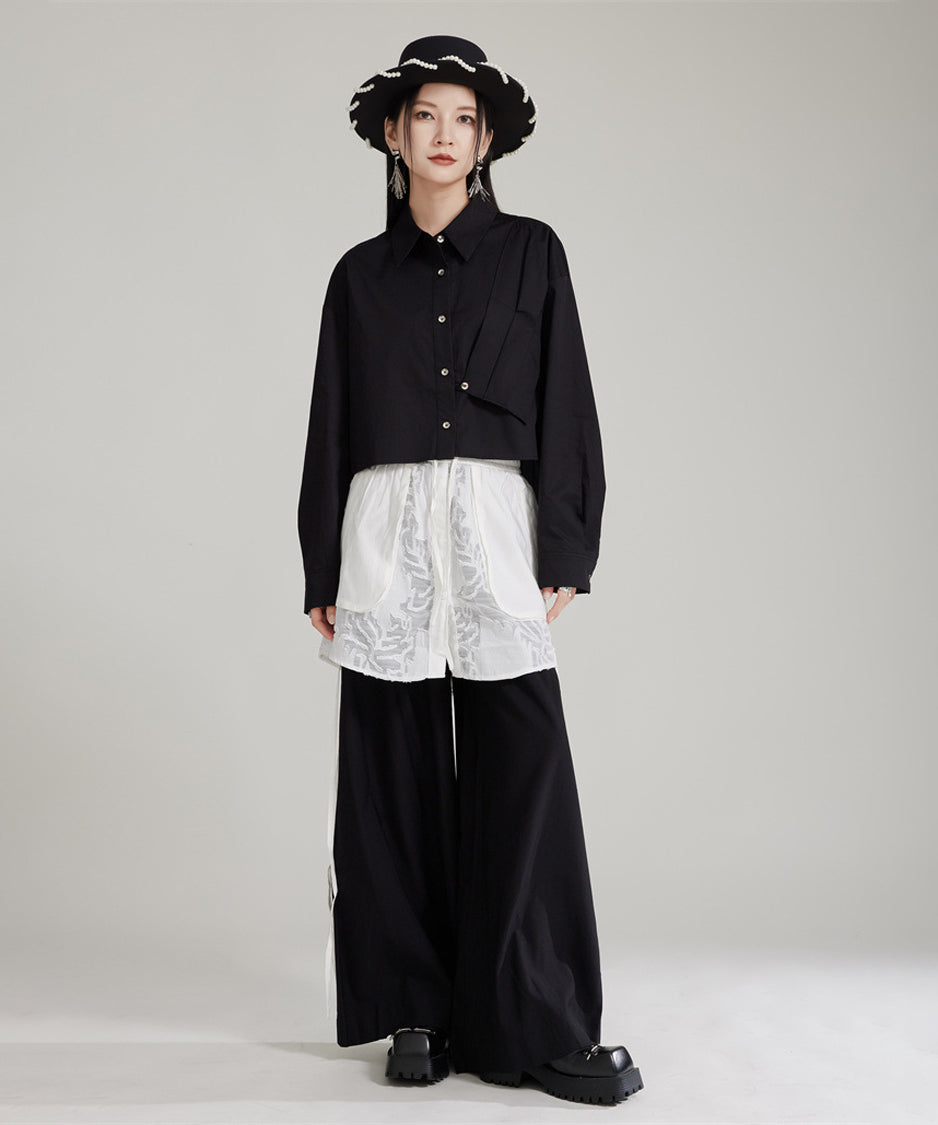 Splicing Lace Pants