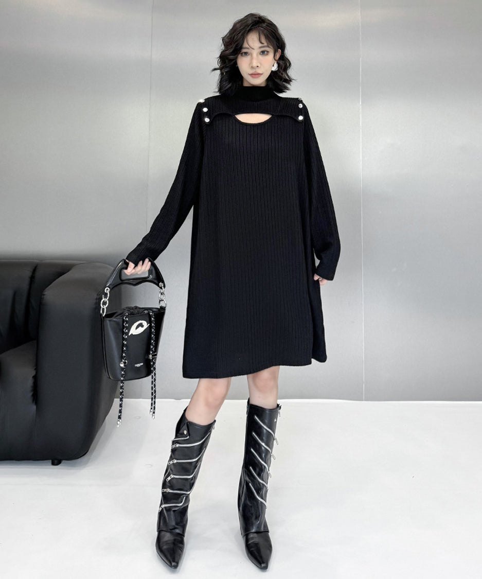 Half Turtleneck Knit Dress