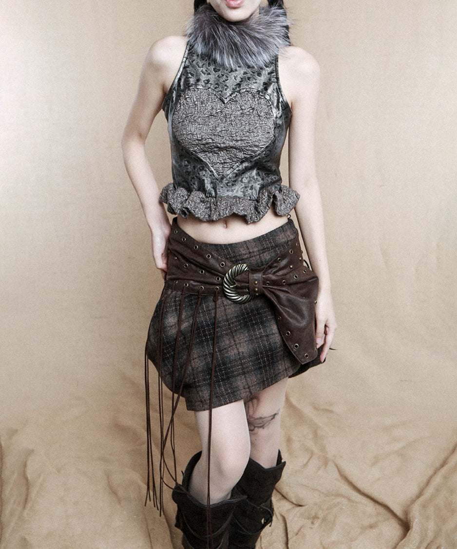 Heart Peplum Top &amp; Collar