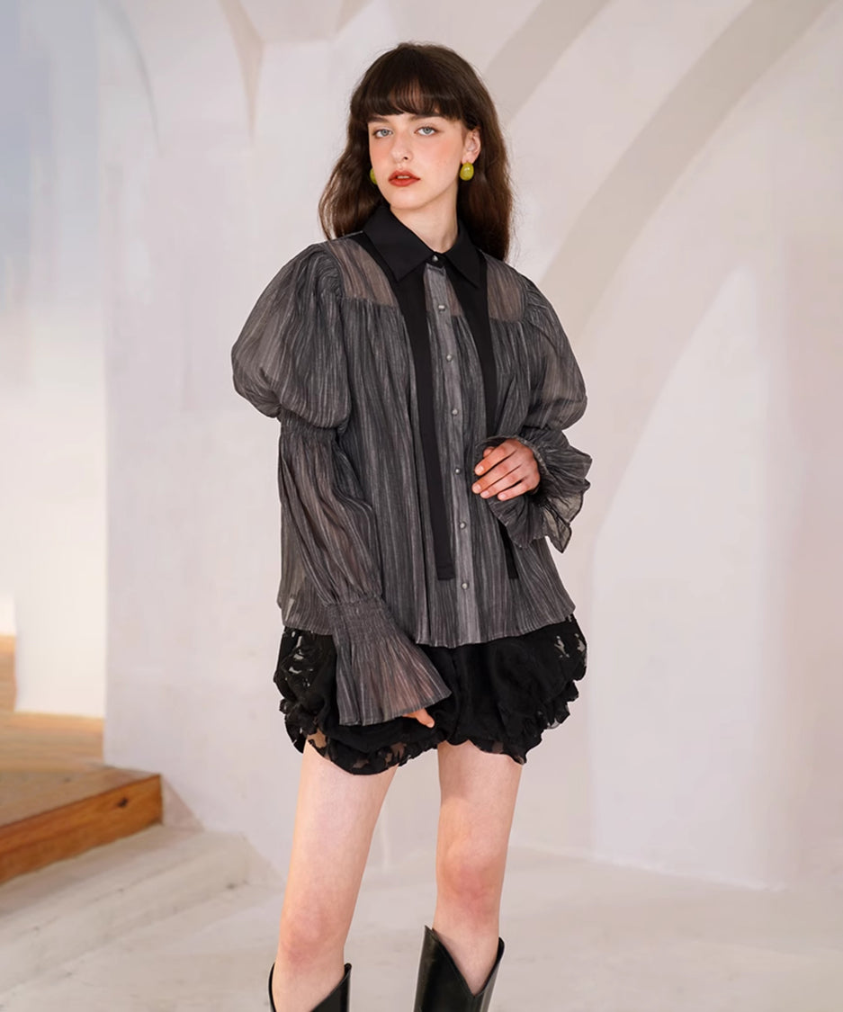 Gather Puff Sleeve Blouse