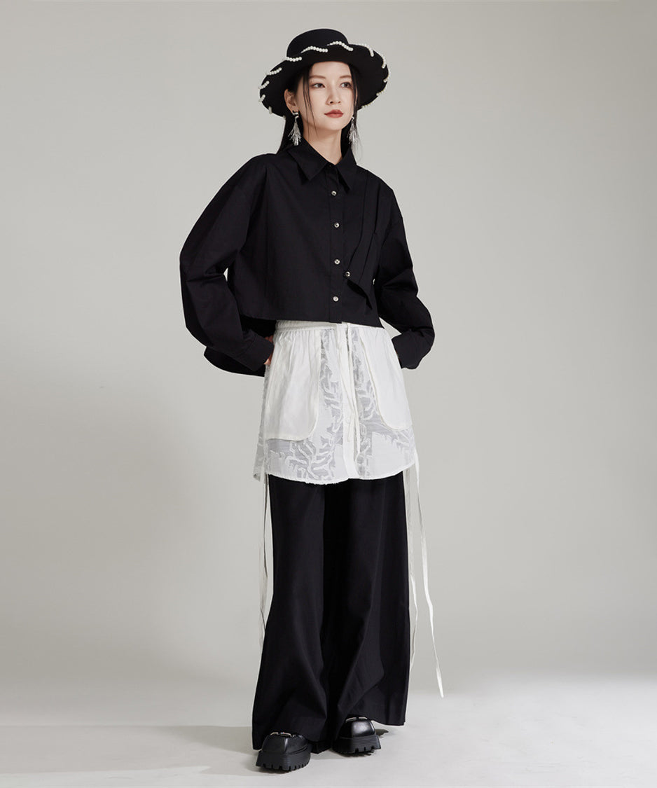 Splicing Lace Pants