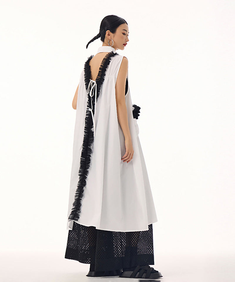 Tulle Line Backless Dress