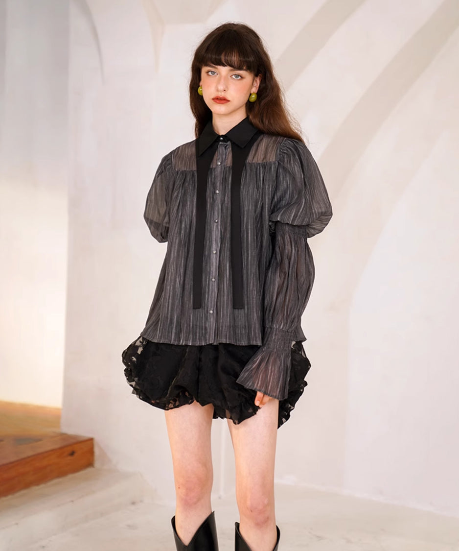 Gather Puff Sleeve Blouse