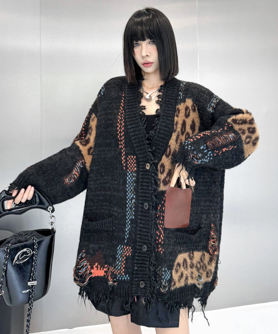 Leopard Patchwork Cardigan