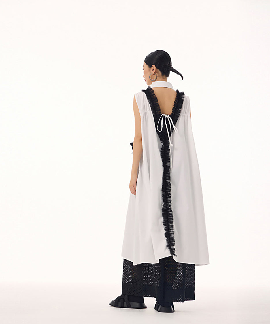 Tulle Line Backless Dress