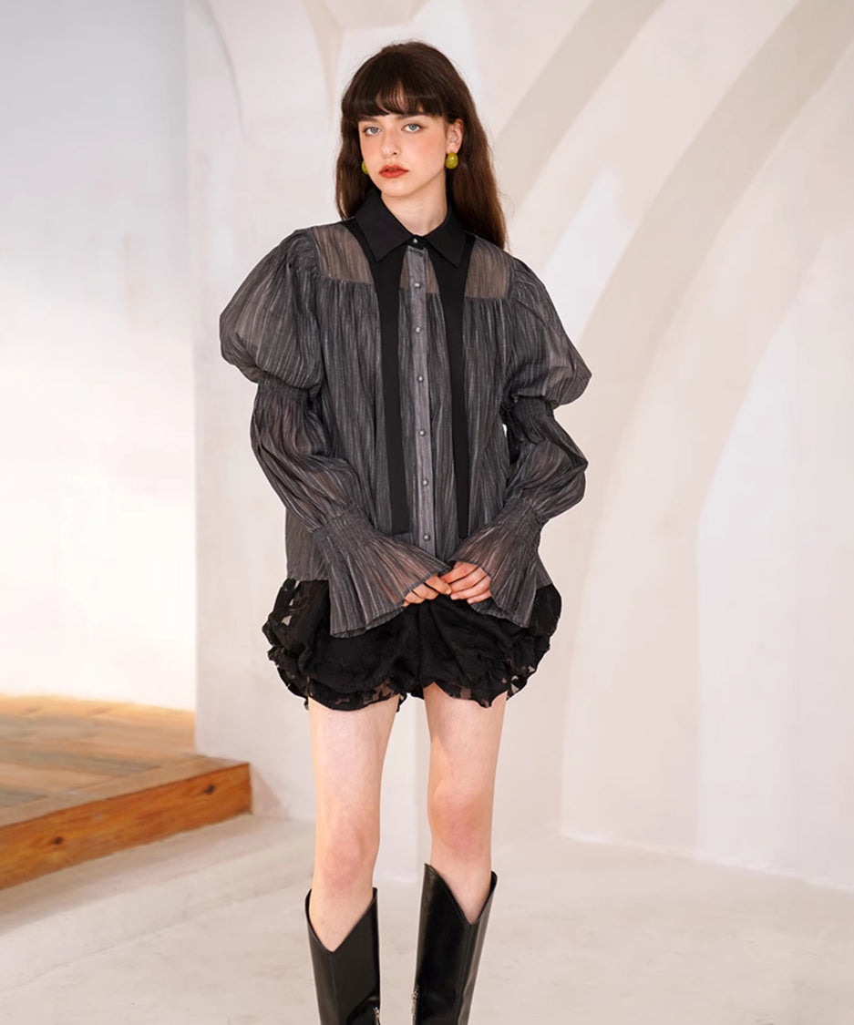 Gather Puff Sleeve Blouse