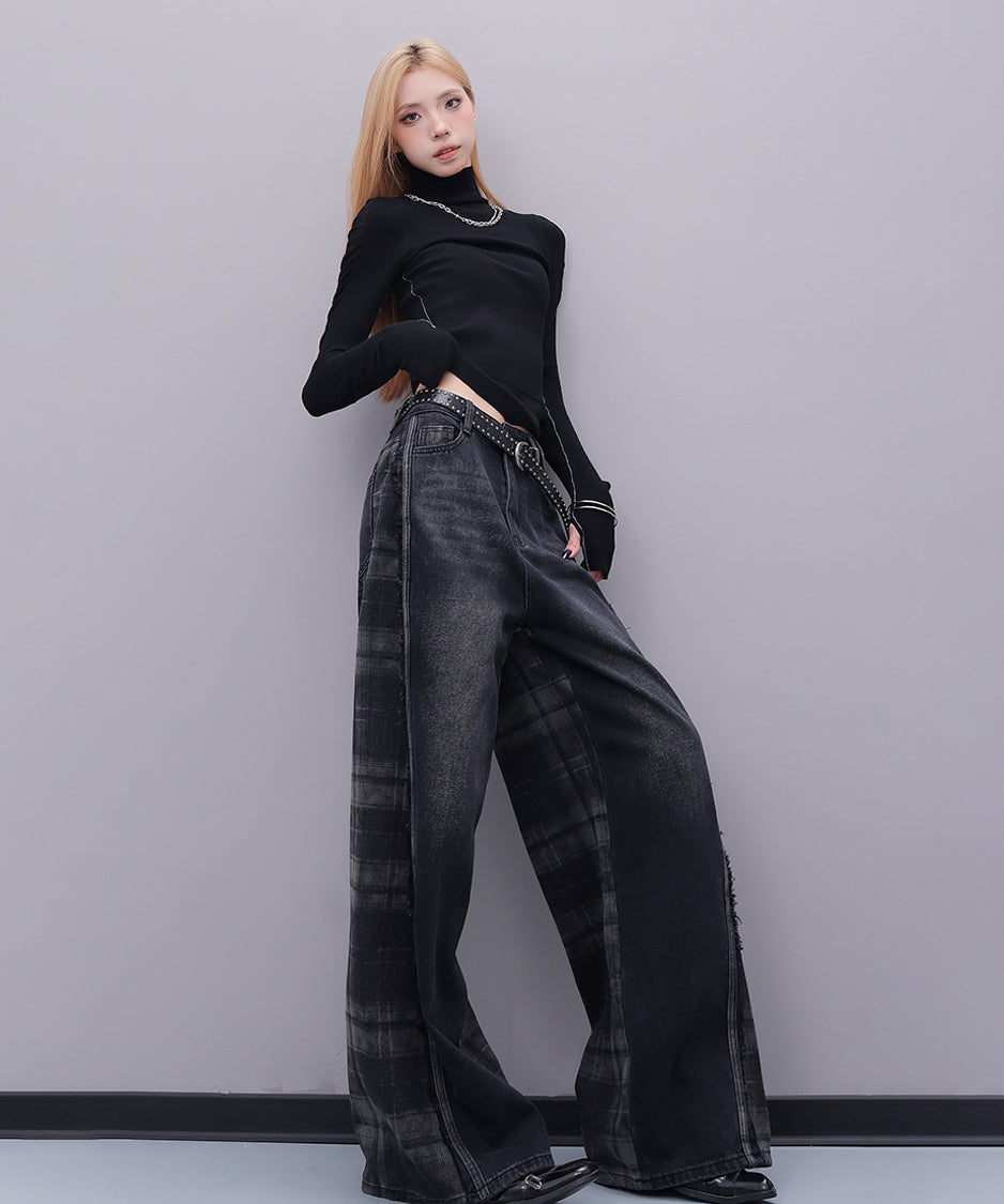 Plaid Switch Jeans