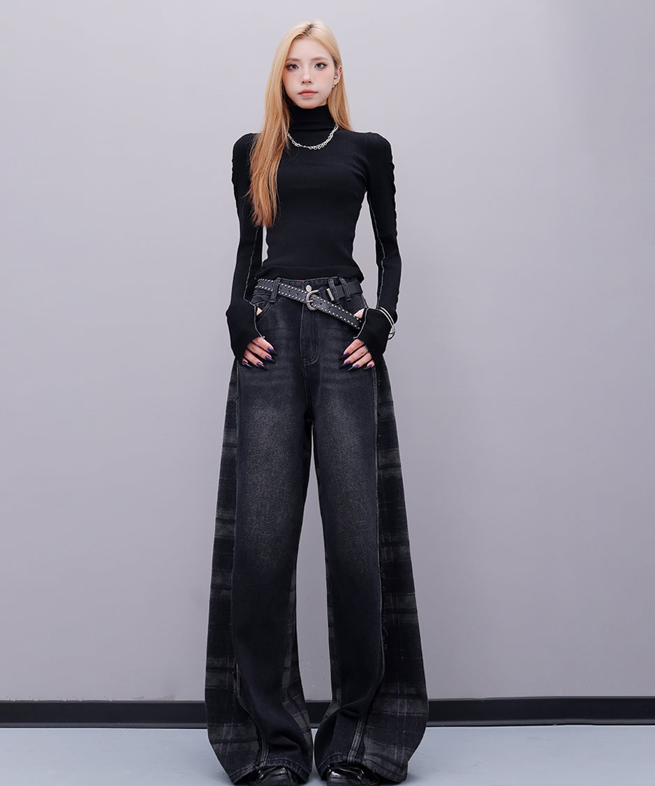 Plaid Switch Jeans