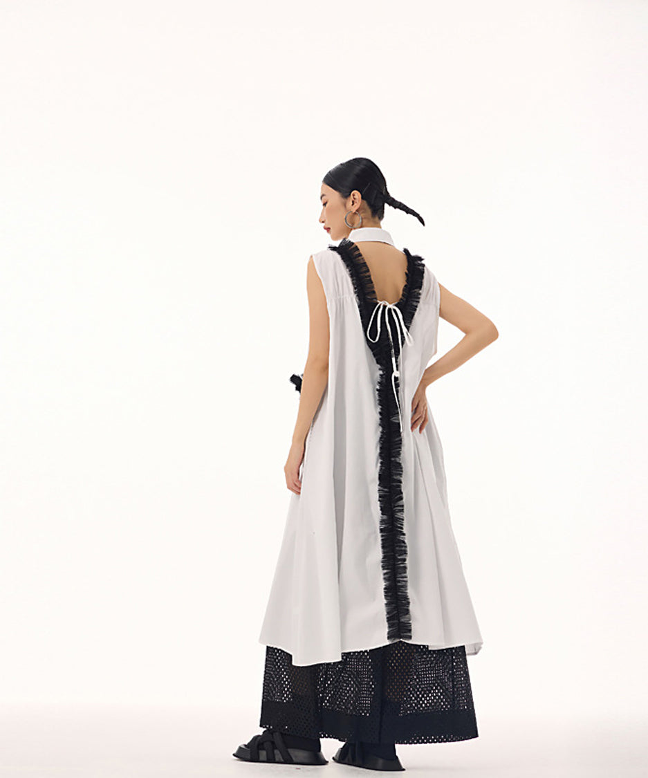 Tulle Line Backless Dress