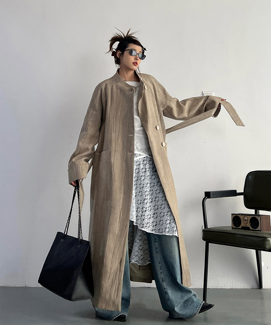 Stand Collar Thin Coat