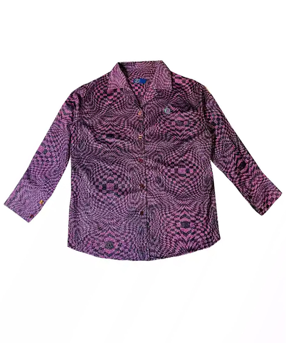 Shiny Checkerboard Blouse