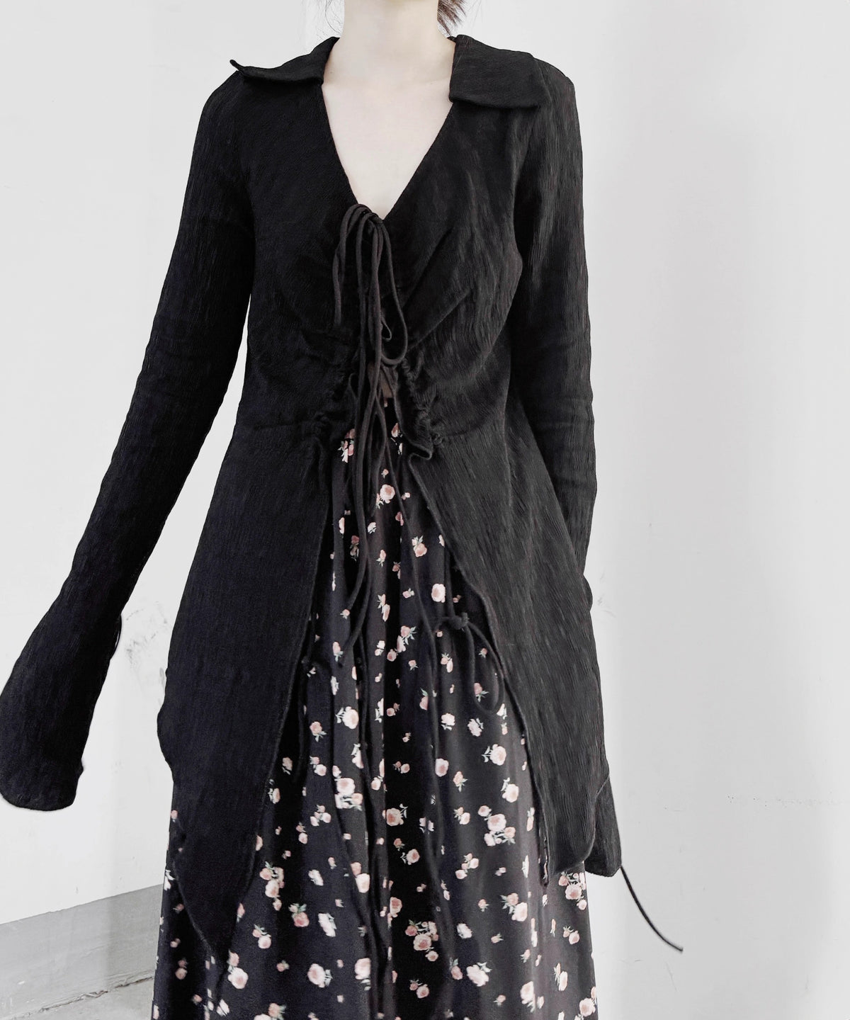 V-neck Bell Sleeve Blouse