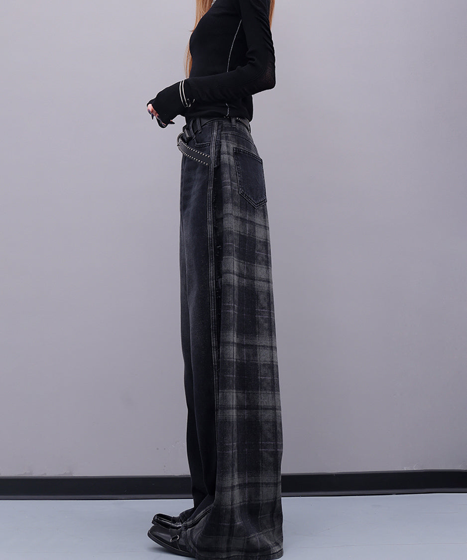 Plaid Switch Jeans