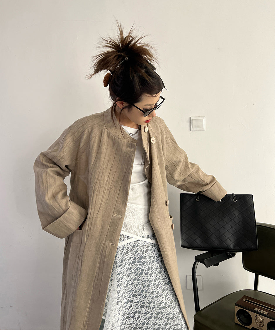 Stand Collar Thin Coat
