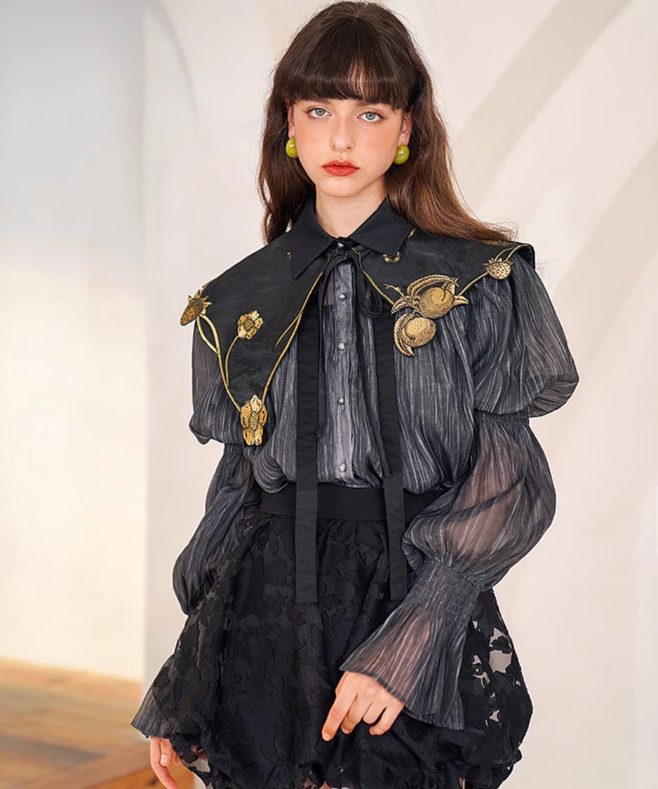 Botanical Embroidered Collar