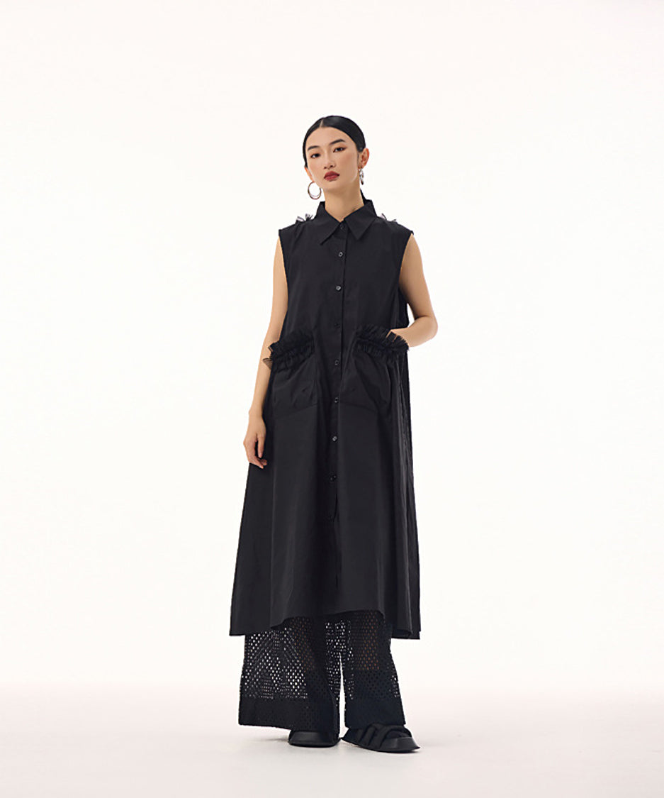 Tulle Line Backless Dress