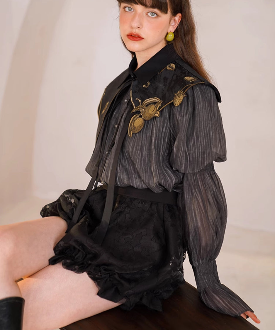 Gather Puff Sleeve Blouse
