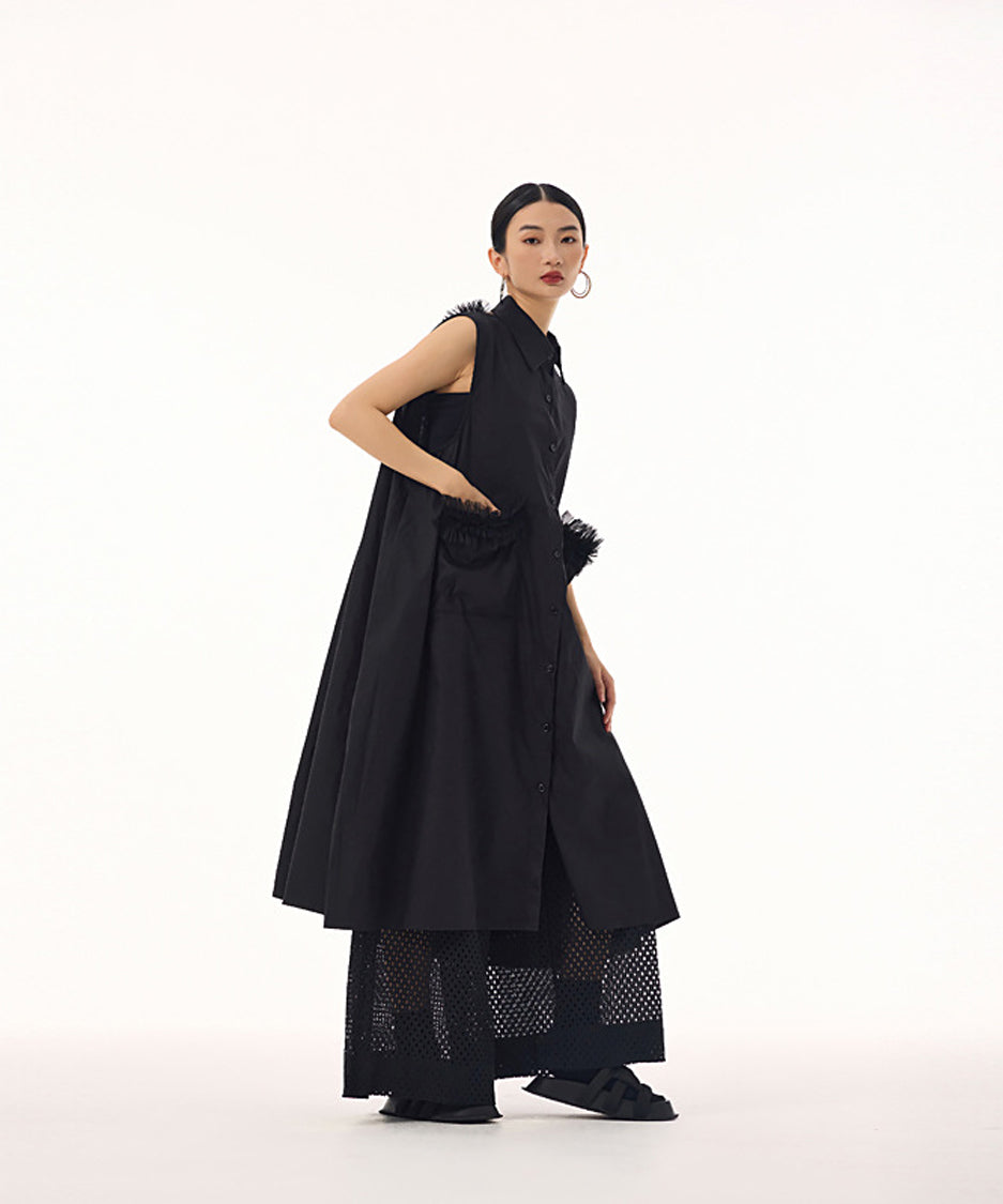 Tulle Line Backless Dress