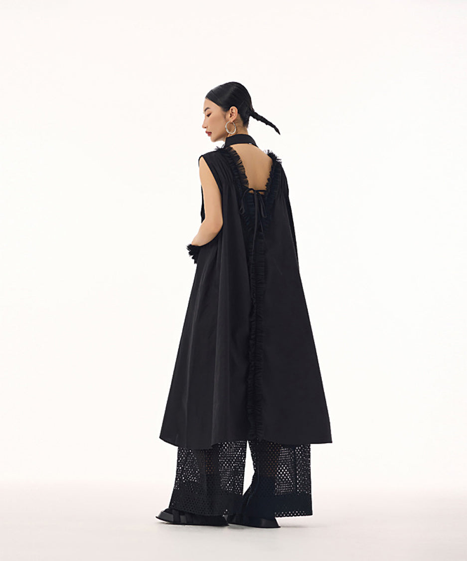 Tulle Line Backless Dress